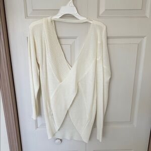 SHEIN Cream Crew Neck Sweater Lightweight Relaxed Fit